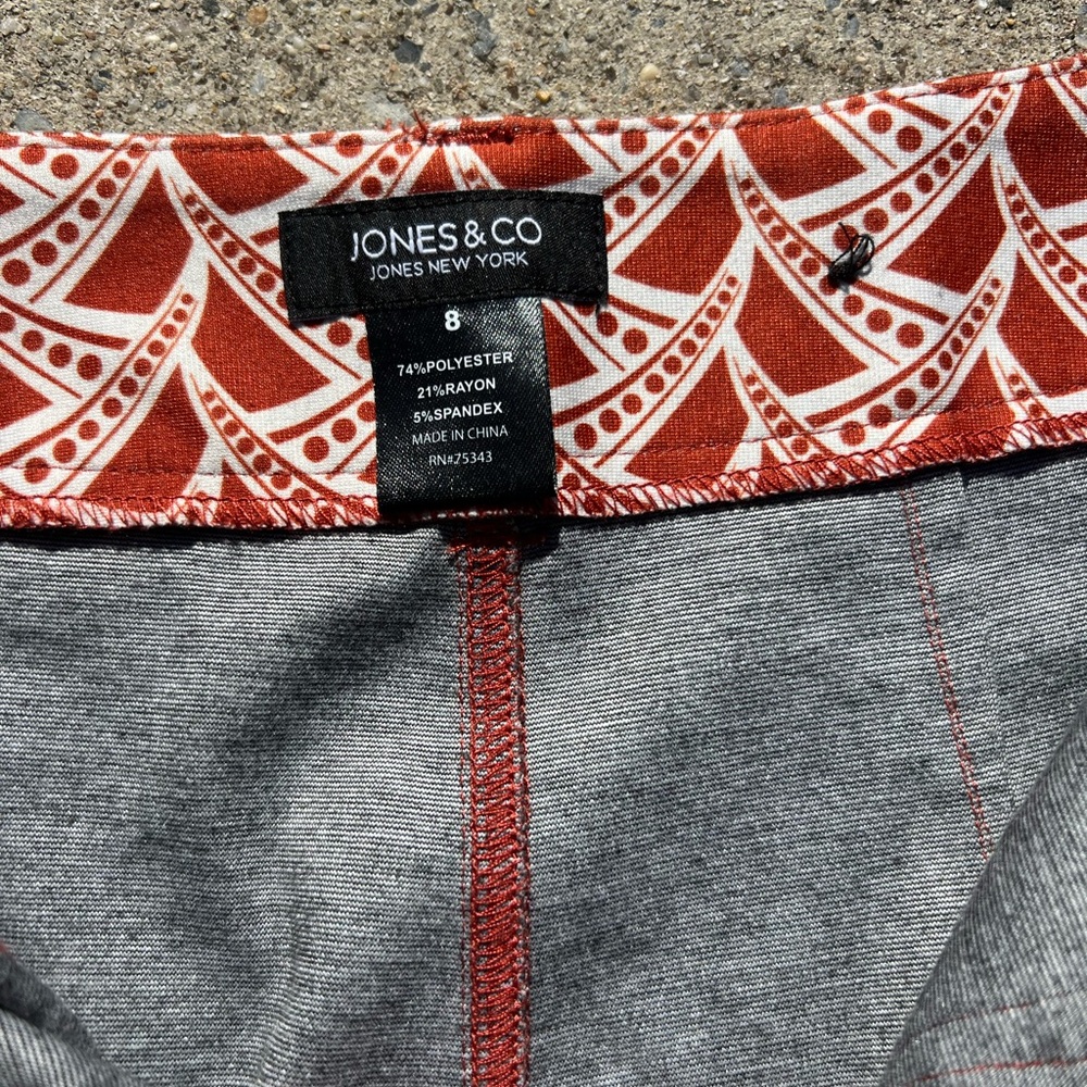 Jones New York Red and White Wide Leg Pants - Picture 9 of 9
